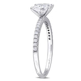 1 1/6 CT TW Princess Cut Lab Created Diamond Solitaire Engagement Ring in 14k White Gold