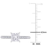 1 1/6 CT TW Princess Cut Lab Created Diamond Solitaire Engagement Ring in 14k White Gold