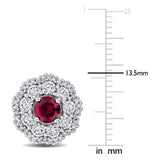 Floral Double Halo Stud Earrings (1 1/3 CT. TGW. & 1 5/8 CT. TW.)
