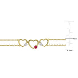 Triple Heart Bracelet (1/6 CT. TGW. & 1/7 CT. TW.)