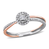 Halo Crossover Engagement Ring (1/6 CT. TW.)