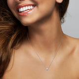 Halo Necklace in White Gold (0.37 CT TW)