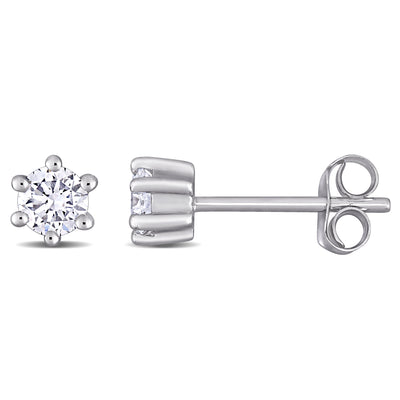 Hexagon Stud Earrings in White Gold (0.33 CT TW)