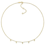 Station Necklace in Yellow Gold Plated Silver (.16 CT. TW.)