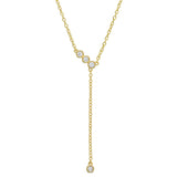 Lariat Necklace in Yellow Gold Plated Silver (0.12 CT. TW.)