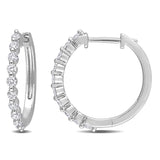 Hoop Earrings in Platinum Silver (0.62 CT TW)