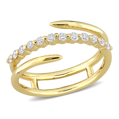 Coil Ring in Yellow Gold Plated Silver (0.25 CT. TW.)