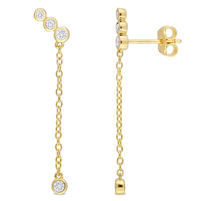 Dangle Earrings in Yellow Gold Plated Silver (0.20 CT. TW.)