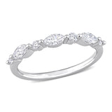 Semi-Eternity Ring in Platinum Silver (0.5 CT. TW.)