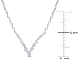 Graduated V Necklace in Platinum Silver (0.33 CT TW)