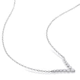 Graduated V Necklace in Platinum Silver (0.33 CT TW)