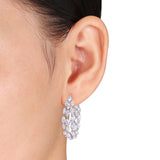 3-Row Hoop Earrings in White Gold (11 CT. TW.)