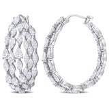 3-Row Hoop Earrings in White Gold (11 CT. TW.)