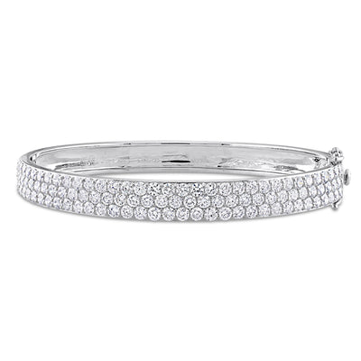 3-Row Bangle in White Gold (5.75 CT TW)