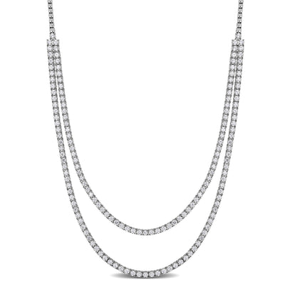 Double Strand Necklace in White Gold (8.87 CT. TW.)