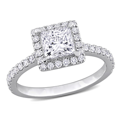 Halo Engagement Ring in White Gold (1.5 CT. TW.)