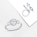 Oval and Pear Engagement Ring in White Gold (1.5 CT. TW.)