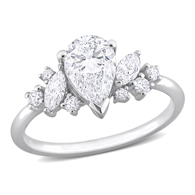 Pear, Marquise-Cut Engagement Ring in White Gold (1.37 CT. TW.)