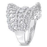 Crown Design Wide Ring in White Gold (1.2 CT. TW.)