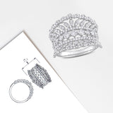 Crown Design Wide Ring in White Gold (1.2 CT. TW.)