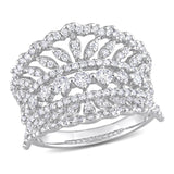 Crown Design Wide Ring in White Gold (1.2 CT. TW.)