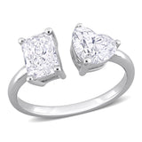 Radiant & Heart 2-Stone Engagement Ring in White Gold (2 CT. TW.)