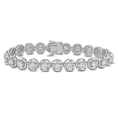 Halo Tennis Bracelet in White Gold (4.8 CT. TW.)