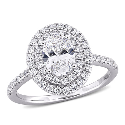 Halo Engagement Ring in White Gold (1.5 CT. TW.)