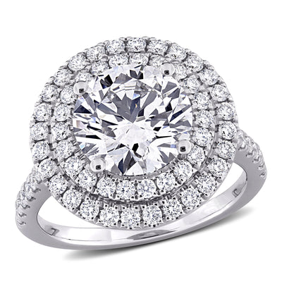 Halo Engagement Ring in White Gold (3.87 CT. TW.)