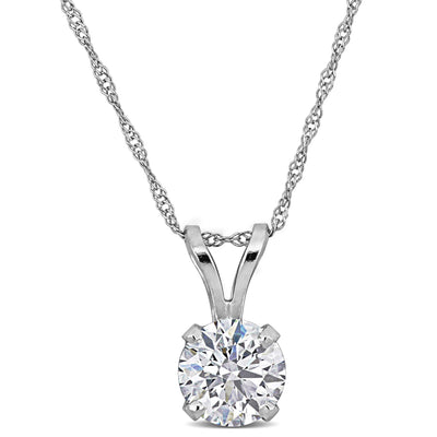 Solitaire Pendant in White Gold (1 CT. TW.)