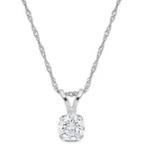 Solitaire Pendant in White Gold (0.5 CT TW)