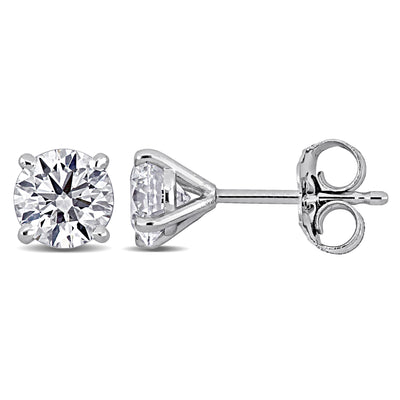 Solitaire Stud Earrings in White Gold (1 CT. TW.)