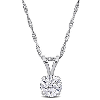 Solitaire Pendant in White Gold (1 CT. TW.)