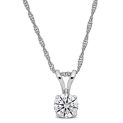 Solitaire Pendant in White Gold (0.75 CT. TW.)