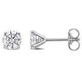 Solitaire Stud Earrings in White Gold (1 CT TW)