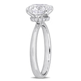 Solitaire Engagement Hidden Halo Ring in White Gold (3.12 CT. TW.)