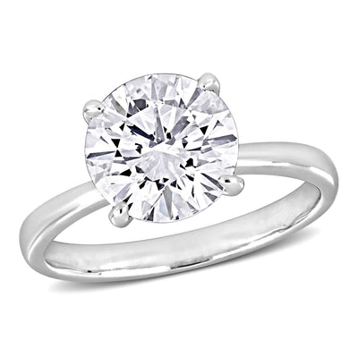 Solitaire Engagement Hidden Halo Ring in White Gold (3.12 CT. TW.)