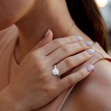 Solitaire Engagement Hidden Halo Ring in White Gold (3.12 CT. TW.)