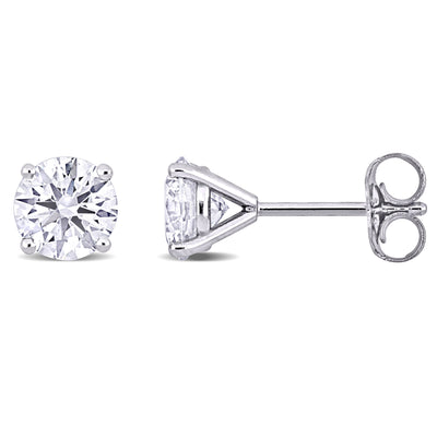 Solitaire Stud Earrings in White Gold (2 CT TW)