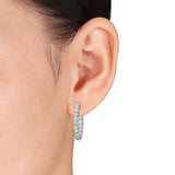 Inside Outside Hoop Earrings in White Gold (3.62 CT TW)