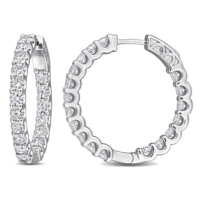 Inside Outside Hoop Earrings in White Gold (3.62 CT TW)