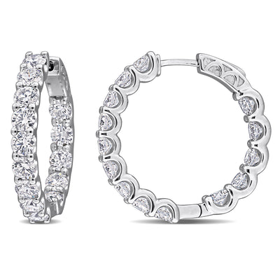 Inside Outside Hoop Earrings in White Gold (7 CT. TW.)