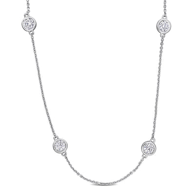 Station Necklace in White Gold (4 CT. TW.)