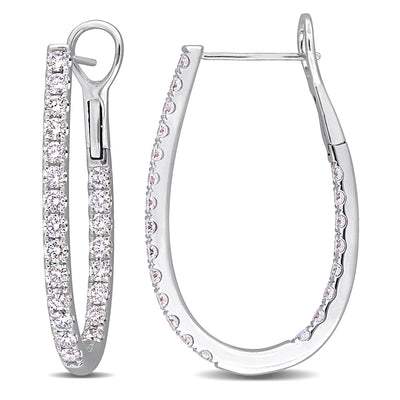 Hoop Earrings in White Gold (2.18 CT TW)