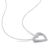 Open Heart Pendant with Chain in Sterling Silver (1 CT TW)