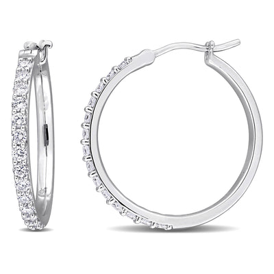 Hoop Earrings in Sterling Silver (1 CT. TW.)