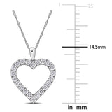 Open Heart Pendant in White Gold (1 CT. TW.)