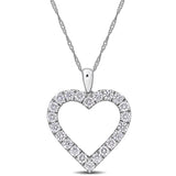 Open Heart Pendant in White Gold (1 CT. TW.)