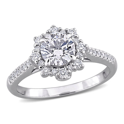 Halo Engagement Ring in White Gold (1.15 CT TW)