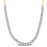 Tennis Link Chain Necklace in 14k Two-Tone Gold (1 5/8 CT TW)